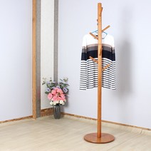 남원공방 원형_원판 - 원목 스탠드옷걸이