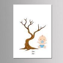 스크랩북 소박한 양장본 위한 용품 게스트 아기 소녀 소년 세례 호의 50x70cm DIY 지문 트리 서명 책 생일 선물 인쇄 캔버스 그림, [04] 50x70cm, [07] BB24