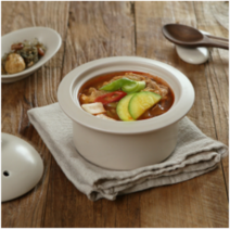 1인 찌개 강된장 계란찜 한끼식사 뚝배기 쿠르보 미니냄비 (그레인 아이보리 엠버브라운), 엠버브라운