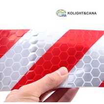 국산 고휘도 반사테이프 백색 적색 10cm x 1M 백적 1미터 단위 판매 스티커 야간 빛 반사 식별 접착식 테이프 재귀반사 안전 보호 반사지 반사시트 반사띠 빛반사띠, 1개