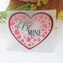 굿팡패브릭 의류 열전사지]Be Mine 하트 핑크(F094) 티셔츠 전사지 제작, 1개