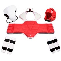 다섯 조각 세트 태권도 장비 헬멧 킥복싱 갑옷 Guantes 드 Boxeo WTF 발 장갑 게임, 130-150, 01 5 piece set boy