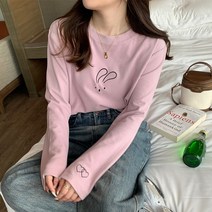 여성 봄 맨투맨 셔츠 긴팔 티 기본핏 빅사이즈 gq08 여자 무지 베이직 간지 라운드넥