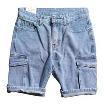 베스트앤 새로운 도착 뜨거운 판매 청바지 남자 지퍼 플라이 솔리드 카고 바지 일본 라이트 컬러 워시 반바지 스트레이트 튜브 오버올 로빈 베스트앤