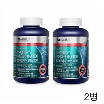 내츄럴플러스 엔쵸비 멸치오메가3 맥스 1100 비타민D 180캡슐 2박스