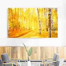 풍수아트 재물운 황금 자작나무 6종 캔버스 액자 그림 거실 인테리어 집들이 선물, 03.자작나무숲길