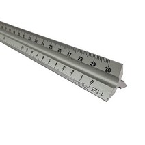 측량장비 30cm 알루미늄 금속 삼각형 스케일 건축가 엔지니어 기술 눈금자 그리기 도구 눈금자 교육 장비, 01 Scale
