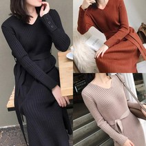 골지 니트 골덴 키큰여자 롱원피스