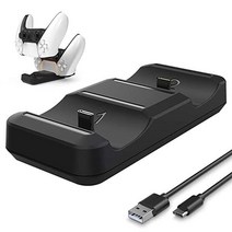 PS5 컨트롤러 충전기 Vergissm 플레이스테이션 5 / USB 충전 도킹 스테이션 스탠드 소니 컨트롤러용