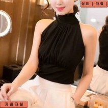 자칠 여성 목폴라 폴라티 니트폴라 목티 민소매나시