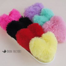 하트 밍크볼 비비드 폼폼이 에코퍼 털방울 장식, 핫핑크