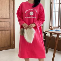 [아이슈즈] 루즈핏 면혼방 스마일기모원피스 1110126