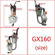 알터네이터 가솔린 발전기용 듀얼 연료 기화기 LPG 168 변환 키트 2KW 3KW GX160 GX200 170F 엔진