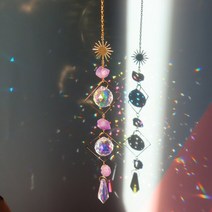 썬캐쳐 크리스탈썬캐쳐 썬캐처 자개 모빌 드림캐쳐 크리스탈 프리즘 suncatcher 다이아몬드 스타 문 펜던트 레인보우 메이커 라이트 자동차 창 커튼 매달려 태양 홈 정원, 협력사, 02
