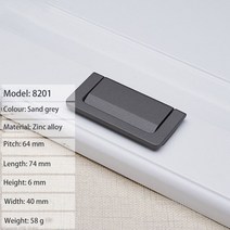 부자재 가구 침대 의자 1Pc 아연 합금 블랙 실버 골드 숨겨진 손잡이 다다미 오픈 마운트 핸들 가구 서랍, 01 8201-64mm Sand Gray