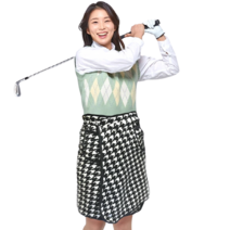 미소스 골프 방한 치마 담요 스커트 체크무늬 무릎담요, 화이트