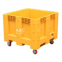 ABC플라스틱 점보상자 점보박스 식품 공업용 상자, 점보상자625L(우레탄바퀴포함)측면배출구