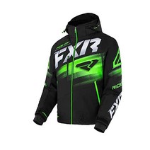 FXR Mens Boost FX 2-IN-1 Snowmobile Jacket F.A.S.T. 3.0 HydrX Pro Black/Lime - Medium, Large, Black/Charcoal/Lime