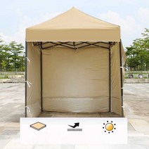 텐트 바자회그늘막 캠핑하우스 부스 조립식, 블랙 킹콩 2x2+ 4면