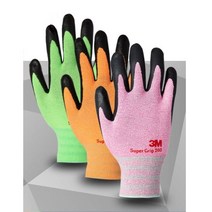 3M 슈퍼그립 200 작업용 안전장갑 코팅장갑 여성 농사장갑 3개, 색상, 오렌지 M