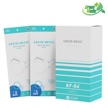 그린메딕 국산 KF94 귀안아픈 숨쉬기편한 얇은 마스크 대형, 화이트, 50매