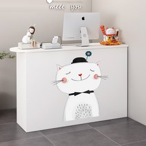 매장 안내 인포 데스크 미니 카운터 테이블 계산대, 화이트-고양이 + 100x40x90cm