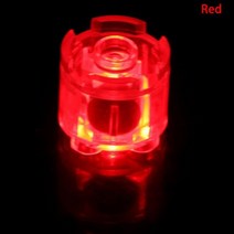 빛나는 벽돌 발광 램프 액세서리 라운드 Led 플래시 빌딩 블록 DIY 장난감 다채로운 색상 LED 조명 2 개, [05] as pic 2pcs