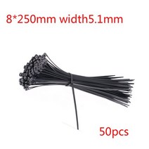 견고한 8X200/250/300/350/400/450mm 흰색/검정색 우유 케이블 와이어 지퍼 타이 자동 잠금 나일론 폭 5.1m, 한개옵션1, 08 BL 250mm