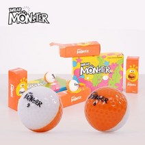 몬스터 반반 골프공 비거리 고반발 장타 3피스 3구, 선택1:몬스터 골프공_오렌지-하프 3구|선택2:3PC, 단품
