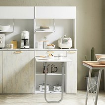 노하우 네오 800 접이식 식탁 수납장+상부장세트, 그레이펄