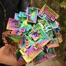 BISMUTH 비스무트 천연 석 크리스탈 광 금속 무지개 광물 표본 레이키 치유, 8.700750g
