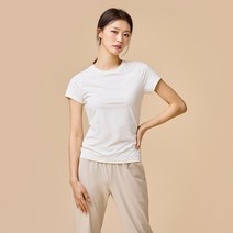 [JAJU/자주] 여 JAJU AIR 냉감 슬림핏 반팔티_아이보리