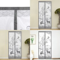 사슴 문 모기장 90X200CM 그레이 방문모기장 현관방충망 롤모기장
