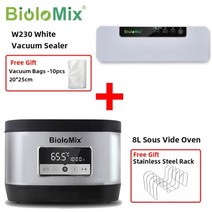 수비드머신 통돌이오븐 양갈비 수비드 스테이크 BioloMix 6 세대 스테인레스 스틸 Sous Vide Oven Pro 8L 정확한 온도 터치 컨트롤 Water Circulator, 8L SV 오븐 N W230W_CN | 유럽 연합, 8L SV 오븐 N W230W