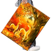 FASEN 액자 보석십자수 캔버스형 DIY 키트 40 x 50 cm, 1세트, FAN87.사슴 두 마리요