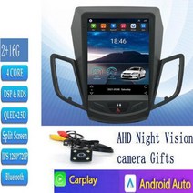안드로이드올인원 포드 피에스타 MK7 용 자동차 GPS 2009-2036 내비게이션 라디오 스테레오 멀티미디어 수직 테슬라 화면 2 Din DVD 플레이어 안드로이드 12, RAM 2G ROM 16G
