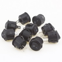 전동킥보드 경적스위치 킥보드깜빡이소형 원형 보트 로커 스위치 16mm 직경 블랙 미니 라운드 블랙 화, 02 Bla완속 10PCS