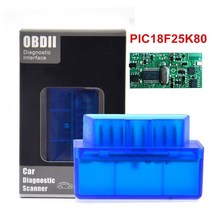 2022 최신 슈퍼 미니 elm327 블루투스 느릅나무 327 pic18f25k80 버전 1.5 obd2obdii for androidwindows 자동차 진단 스캐너, 푸른