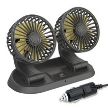 단일/더블 헤드 팬 12V/24V 360 회전식 자동차 에어 콘센트 여름 냉각 액세서리, 24v
