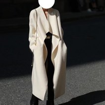 여성롱코트 가을 겨울 캐시미어코트 양모코트 울코트 오버핏 여자 핸드메이드 코트