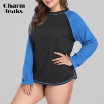 디스커버리레쉬가드 네셔널지오그래픽래쉬가드Charmleaks-여성 플러스 사이즈 긴 소매 드라이 핏 셔츠 UV, 01 Blu