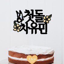 츄토퍼 나비꽃 전통첫돌상 전통백일상차림 등 기념일 케이크토퍼 심플케이크토퍼, 가로형, 1개, 첫돌+이름입력
