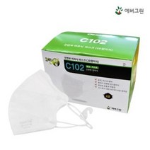 크린탑 안면부 여과식 2급방진마스크 C102 1통 10개입 2D접이식 에버그린 황사마스크 일회용마스크, C102 1통-10매입