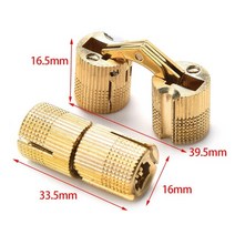 힌지 4pcs naierdi 구리 황동 가구 경첩 8-18mm 원통형 숨겨진 캐비닛 용, 16mm