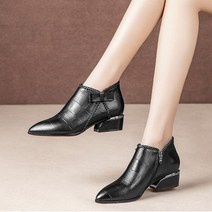 후아나야 여성 앵글부츠 스판 앵클부츠 4cm 여자 구두