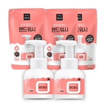 답이답이다 포밍핸드워시 피치향 용기500ml 2개 + 리필400ml 3개, 단품