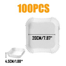 제빵 기구 도구 베이커리50/100Pcs Airfryer 베이킹 종이 오일 증거 공기 프라이 일회용 종이 라이너 바베, 15 100pcs Square 20cm
