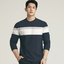 업클라스 남성용 2단 배색 긴팔 티셔츠 a093