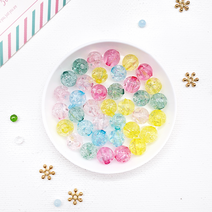 비즈 컬러 크리스탈 크랙 아볼크릴 구슬비즈 공예 악세사리 부자재재료, 파스텔 8mm