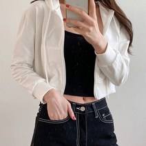 oshu / 가을 크롭 20대 30대 이너 레이어드 후드집업